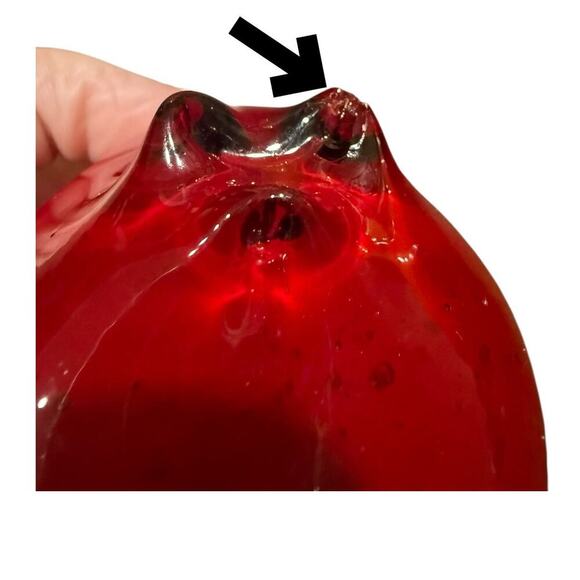 Glass Fruit Peaches Hand Blown One Large One Small READ Description - Picture 7 of 7